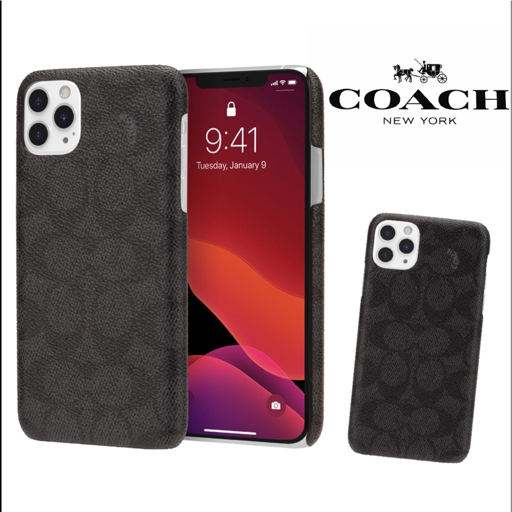 COACH Charcoal Logo Black iPhone 11 PRO Slim Wrap Premium Case